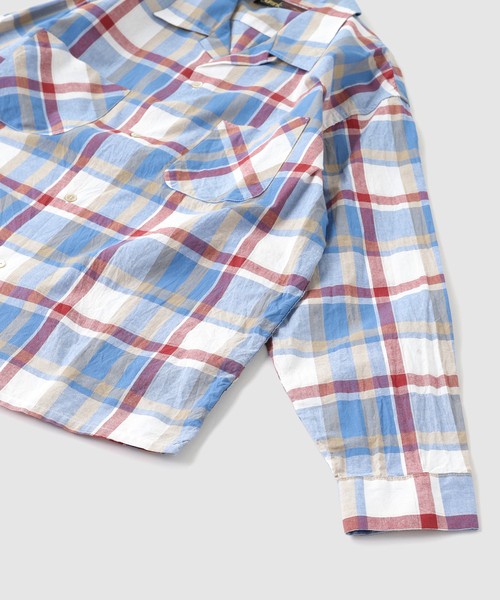 JOURNAL STANDARD（ジャーナルスタンダード）の「Gurank / グランク Plaid open collar shirts（シャツ/ブラウス・メンズ・ブルー系その他・LARGE/MEDIUM）」の4枚目の写真