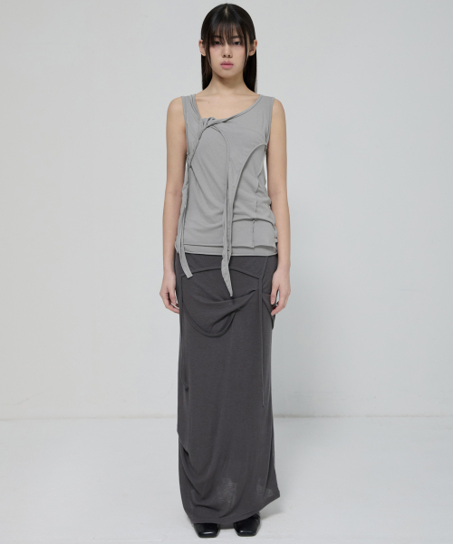 FLAREUP（フレアアップ）の「3-Layered Braided Sleeveless (FL-128_Gray)（Tシャツ/カットソー・レディース・ライトグレー・OS）」の3枚目の写真