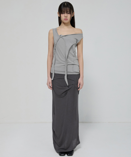 FLAREUP（フレアアップ）の「3-Layered Braided Sleeveless (FL-128_Gray)（Tシャツ/カットソー・レディース・ライトグレー・OS）」の4枚目の写真