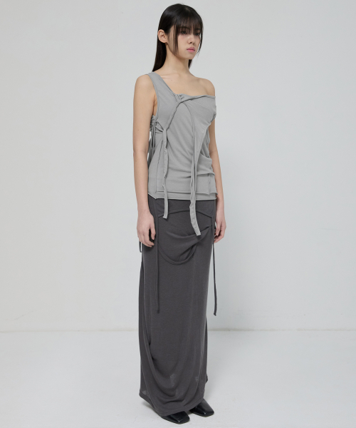 FLAREUP（フレアアップ）の「3-Layered Braided Sleeveless (FL-128_Gray)（Tシャツ/カットソー・レディース・ライトグレー・OS）」の5枚目の写真