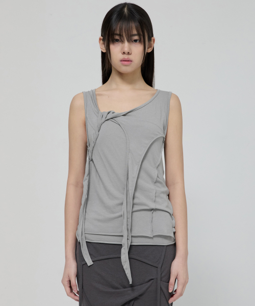 FLAREUP（フレアアップ）の「3-Layered Braided Sleeveless (FL-128_Gray)（Tシャツ/カットソー・レディース・ライトグレー・OS）」の9枚目の写真