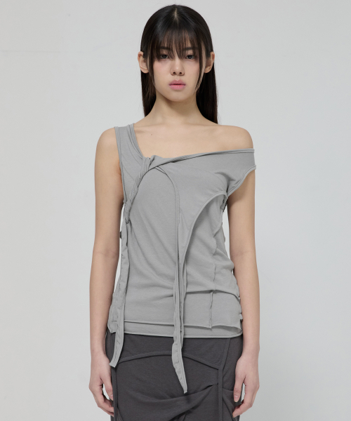 FLAREUP（フレアアップ）の「3-Layered Braided Sleeveless (FL-128_Gray)（Tシャツ/カットソー・レディース・ライトグレー・OS）」の10枚目の写真