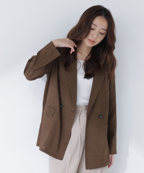 NATURAL BEAUTY BASIC(ナチュラルビューティーベーシック)の「【ちょうど、いい服】迷った朝のエブリデイジャケット(テーラードジャケット・レディース・ブラウン/ナチュラル/ネイビー/ベージュ・SMALL/MEDIUM)」の6枚目の写真