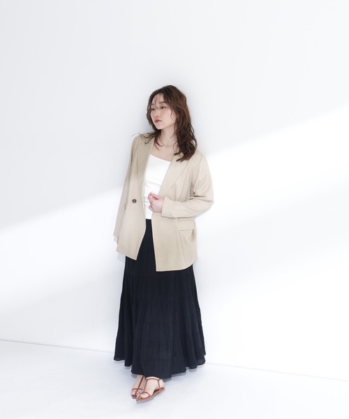 NATURAL BEAUTY BASIC(ナチュラルビューティーベーシック)の「【ちょうど、いい服】迷った朝のエブリデイジャケット(テーラードジャケット・レディース・ブラウン/ナチュラル/ネイビー/ベージュ・SMALL/MEDIUM)」の14枚目の写真