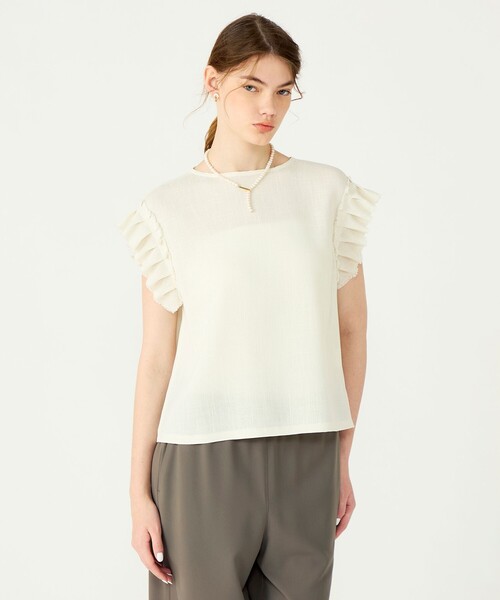 トゥモローランド ballsey カラミ フリルスリーブブラウス WEB・一部店舗限定】カラミ フリルスリーブブラウス（シャツ/ブラウス