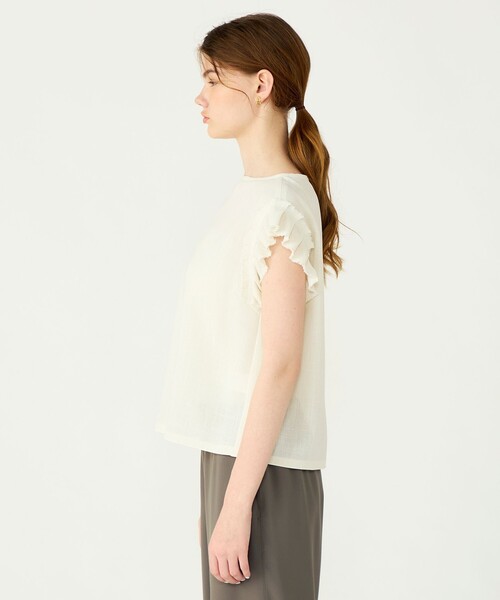 BALLSEY（ボールジィ）の「【WEB・一部店舗限定】カラミ フリルスリーブブラウス（シャツ/ブラウス・レディース・オフホワイト/ブラック系その他・36）」の12枚目の写真