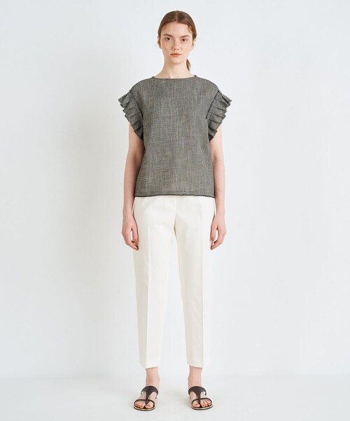 BALLSEY（ボールジィ）の「【WEB・一部店舗限定】カラミ フリルスリーブブラウス（シャツ/ブラウス・レディース・オフホワイト/ブラック系その他・36）」の5枚目の写真