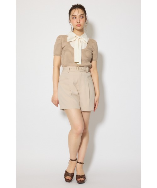 rienda(リエンダ)の「シャツドッキングハーフスリーブニットトップス 春服 夏服 サマーニット(ニット/セーター・レディース・ライトグレー/ライトベージュ/ネイビー・FREE)」の20枚目の写真