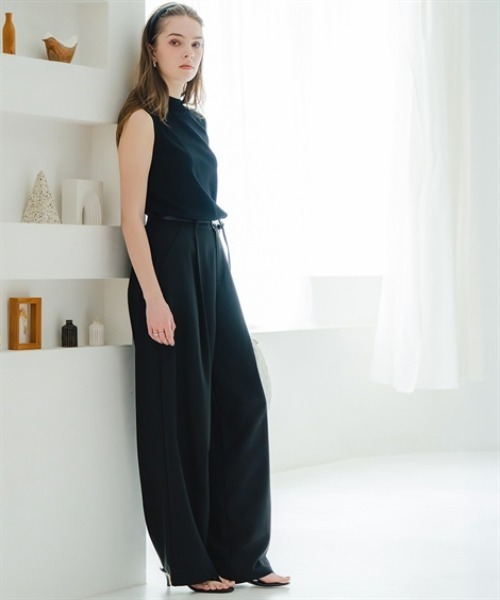 Maison INNESS(メゾンアイネス)の「【アイスクリーンプレミアム】ハイネックノースリーブニット(持続冷感・接触冷感・毛玉になりにくい・UVカット・洗濯機で洗える・遮熱)(ニット/セーター・レディース・ブルー/モカ/ブラック/オフホワイト・S/M/L/LL/3L/4L/5L)」の12枚目の写真