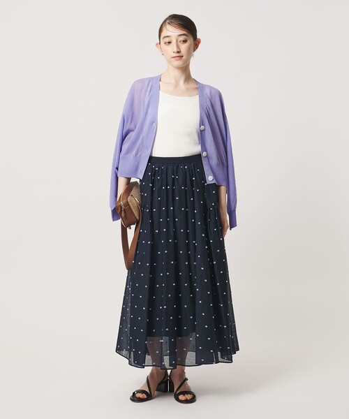 UNITED ARROWS(ユナイテッドアローズ)の「2トーン ドット ジャガード フレアスカート(スカート・レディース・ネイビー/ブラック・38/36)」の4枚目の写真