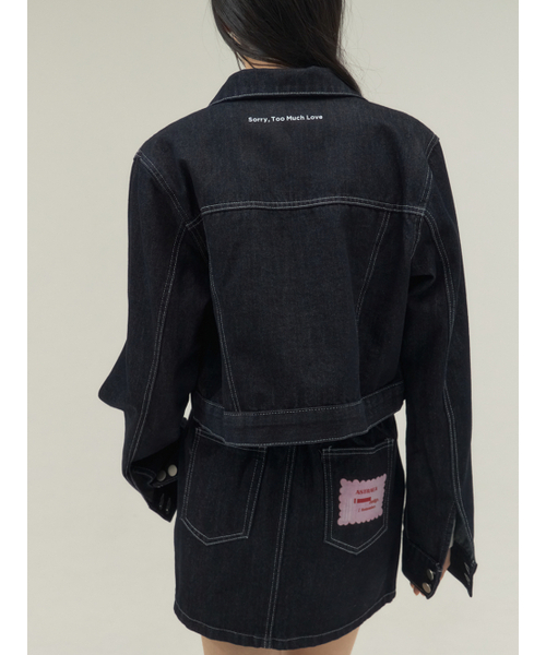 Sorry,Too Much Love(ソーリートゥーマッチラブ)の「Raw Edge Structured Denim Setup_Navy(デニムジャケット・レディース・その他・FREE)」の3枚目の写真