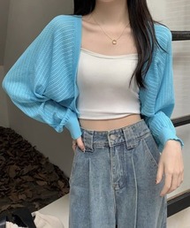 透かし編みルーズボレロ