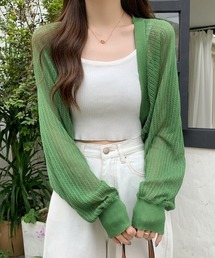 透かし編みルーズボレロ