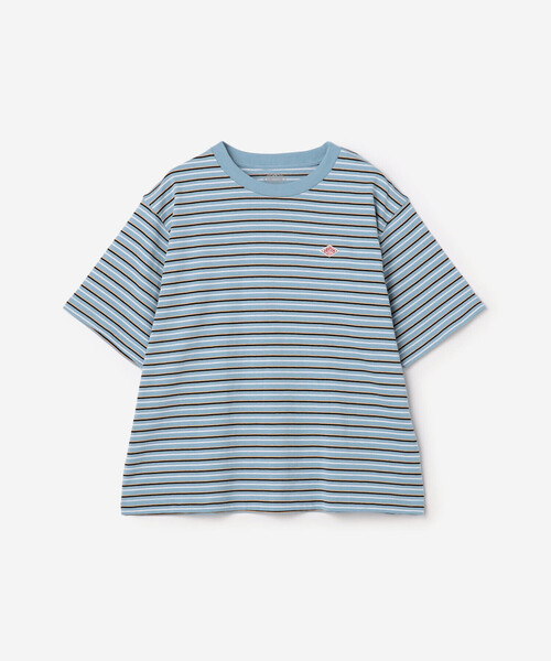 DANTON(ダントン)の「DANTON | コットン天竺 ボーダー ショートTシャツ WOMEN(Tシャツ/カットソー・レディース・ベージュ系その他/グリーン系その他/ブルー系その他/ホワイト系その他5・M)」の4枚目の写真