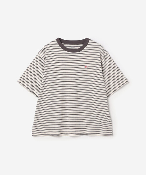 DANTON(ダントン)の「DANTON | コットン天竺 ボーダー ショートTシャツ WOMEN(Tシャツ/カットソー・レディース・ベージュ系その他/グリーン系その他/ブルー系その他/ホワイト系その他5・M)」の3枚目の写真