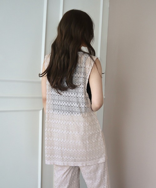 CECIL McBEE(セシルマクビー)の「レースジレベスト(その他アウター・レディース・アイボリー/ブラック・MEDIUM/LARGE)」の5枚目の写真