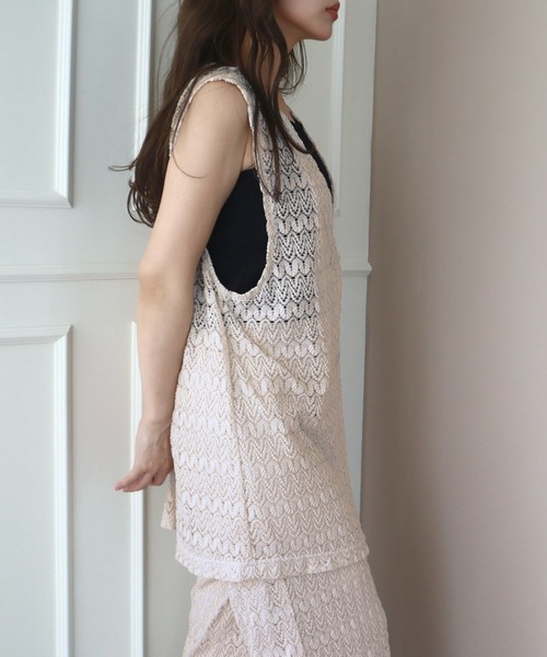 CECIL McBEE(セシルマクビー)の「レースジレベスト(その他アウター・レディース・アイボリー/ブラック・MEDIUM/LARGE)」の6枚目の写真
