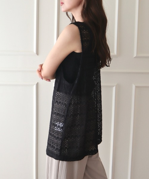 CECIL McBEE(セシルマクビー)の「レースジレベスト(その他アウター・レディース・アイボリー/ブラック・MEDIUM/LARGE)」の8枚目の写真