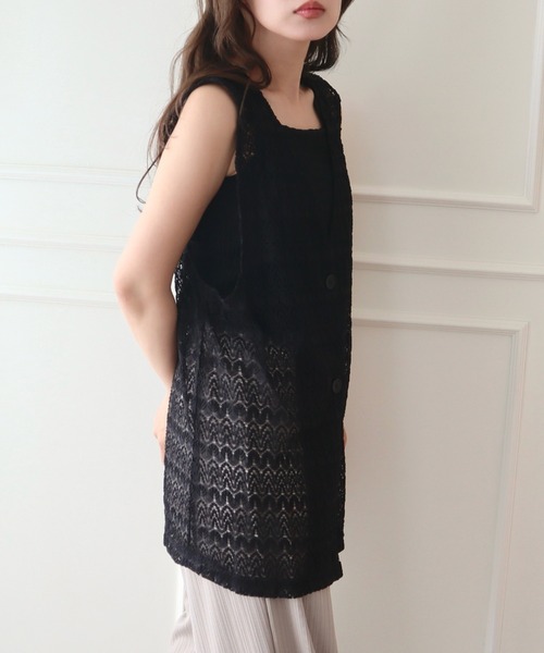 CECIL McBEE(セシルマクビー)の「レースジレベスト(その他アウター・レディース・アイボリー/ブラック・MEDIUM/LARGE)」の10枚目の写真