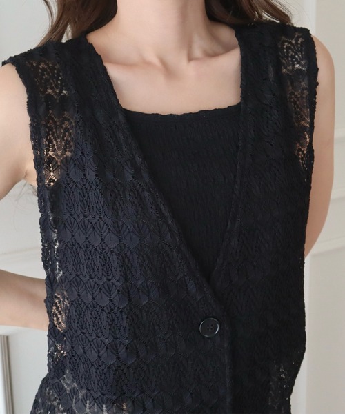 CECIL McBEE(セシルマクビー)の「レースジレベスト(その他アウター・レディース・アイボリー/ブラック・MEDIUM/LARGE)」の11枚目の写真