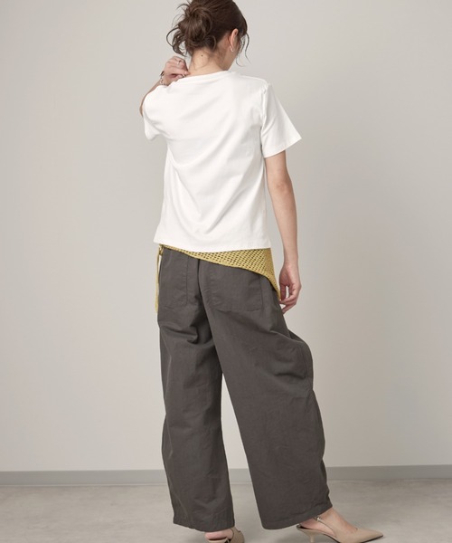 OFROOM(オフルーム)の「Logo Tee Knit Stole Set|ロゴTeeニットストールセット(Tシャツ/カットソー・レディース・ブラック/グリーン/ホワイト・FREE)」の12枚目の写真