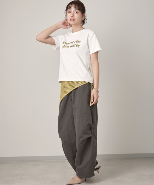 OFROOM(オフルーム)の「Logo Tee Knit Stole Set|ロゴTeeニットストールセット(Tシャツ/カットソー・レディース・ブラック/グリーン/ホワイト・FREE)」の11枚目の写真