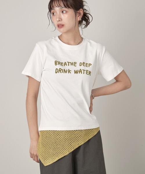 OFROOM(オフルーム)の「Logo Tee Knit Stole Set|ロゴTeeニットストールセット(Tシャツ/カットソー・レディース・ブラック/グリーン/ホワイト・FREE)」の17枚目の写真