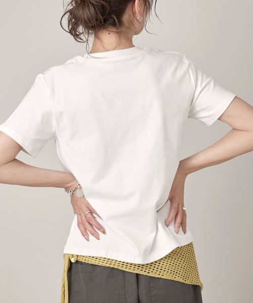 OFROOM(オフルーム)の「Logo Tee Knit Stole Set|ロゴTeeニットストールセット(Tシャツ/カットソー・レディース・ブラック/グリーン/ホワイト・FREE)」の9枚目の写真