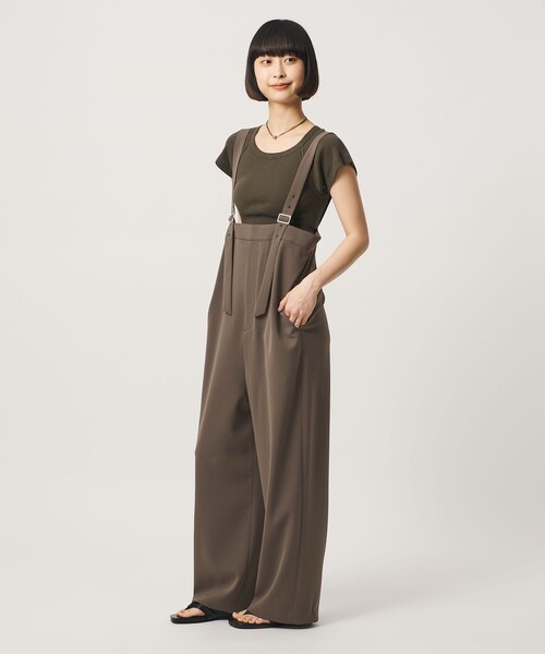 BEAUTY&YOUTH UNITED ARROWS(ビューティーアンドユースユナイテッドアローズ)の「ベルトストラップ オールインワン ウォッシャブル(つなぎ/オールインワン・レディース・モカ/ブラック・M/S)」の2枚目の写真