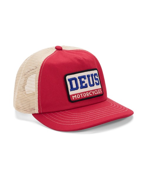 DEUS EX MACHINA(デウスエクスマキナ)の「MALDEN TRUCKER コットンメッシュキャップ(キャップ・メンズ・ブラック/ブルー/レッド・OS)」の3枚目の写真