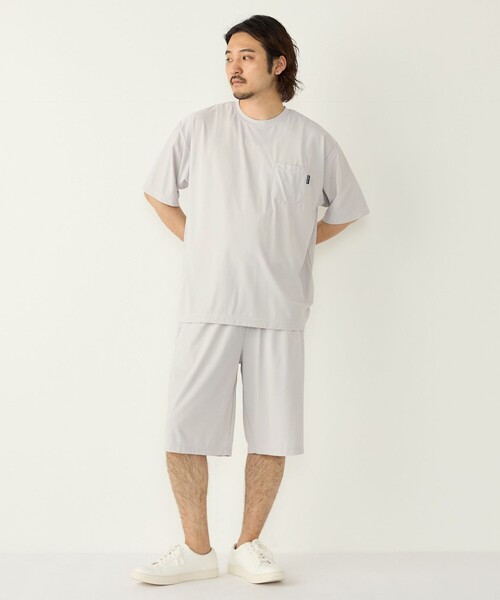 SHIPS Colors（シップス カラーズ）の「【WEB限定】SHIPS Colors:〈接触冷感〉カノコ Tシャツ ＆ ショーツ セット◇（Tシャツ/カットソー・メンズ・ネイビー/ブラック/グレー・MEDIUM/X-LARGE/LARGE）」の2枚目の写真