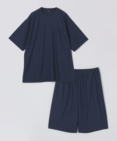 SHIPS Colors（シップス カラーズ）の「【WEB限定】SHIPS Colors:〈接触冷感〉カノコ Tシャツ ＆ ショーツ セット◇（Tシャツ/カットソー・メンズ・ネイビー/ブラック/グレー・MEDIUM/X-LARGE/LARGE）」の5枚目の写真