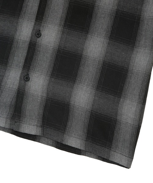 GLOVE HOUSE（グローブハウス）の「GLOVE HOUSE (グローブハウス) 半袖シャツ オンブレチェック柄 オープンカラー 開襟シャツ ユニセックス（シャツ/ブラウス・メンズ・ホワイト/ブラック/ブルー・L/M/LL）」の11枚目の写真