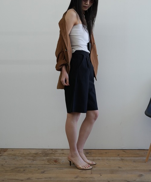 Kotoe(コトエ)の「【ストレッチ仕様】シンプル タック ハーフパンツ(その他パンツ・レディース・ブラック/ベージュ/ダークグリーン・FREE)」の12枚目の写真