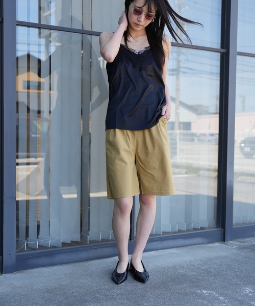 Kotoe(コトエ)の「【ストレッチ仕様】シンプル タック ハーフパンツ(その他パンツ・レディース・ブラック/ベージュ/ダークグリーン・FREE)」の14枚目の写真