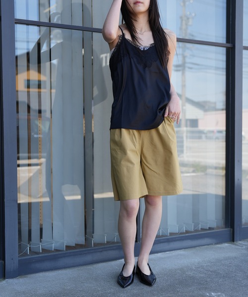 Kotoe(コトエ)の「【ストレッチ仕様】シンプル タック ハーフパンツ(その他パンツ・レディース・ブラック/ベージュ/ダークグリーン・FREE)」の15枚目の写真