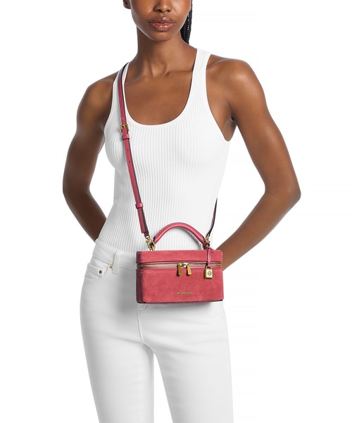MICHAEL KORS(マイケルコース)の「JANA スエード コンバーチブル クロスボディバッグ エクストラスモール(ショルダーバッグ・レディース・ピンク系・FREE)」の2枚目の写真