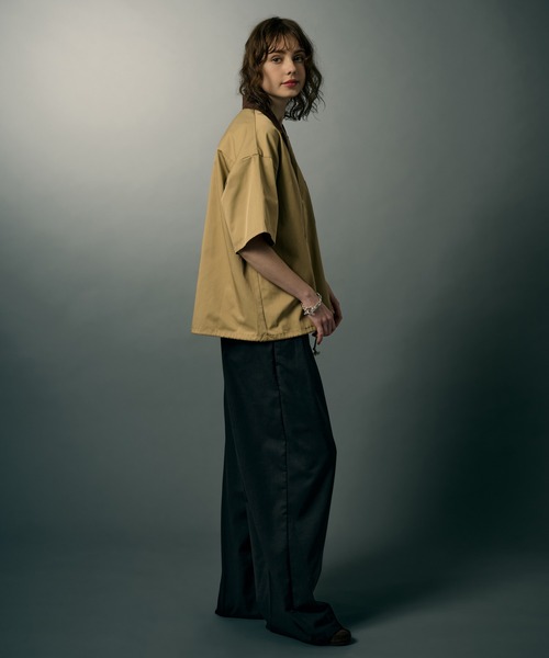 WETTEMPT（ウィテンプト）の「FAUX SUEDE COLLAR TWILL S/S SHIRT / フェイクスエードカラーツイルS/Sシャツ（シャツ/ブラウス・メンズ・ブラック/ベージュ・LARGE/MEDIUM/SMALL）」の13枚目の写真