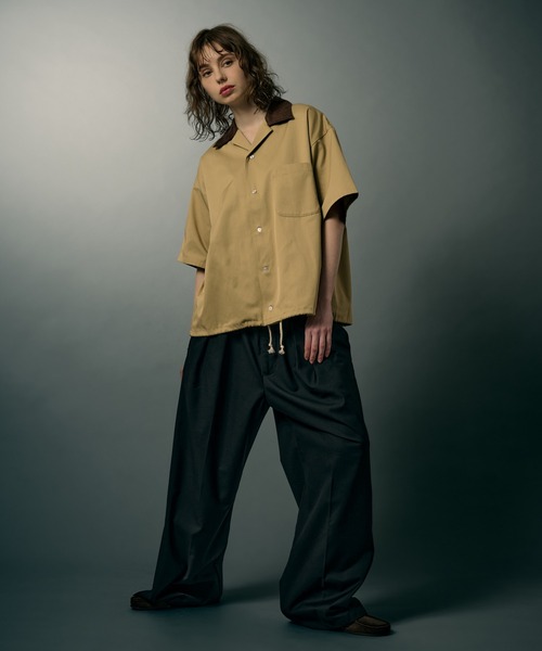 WETTEMPT（ウィテンプト）の「FAUX SUEDE COLLAR TWILL S/S SHIRT / フェイクスエードカラーツイルS/Sシャツ（シャツ/ブラウス・メンズ・ブラック/ベージュ・LARGE/MEDIUM/SMALL）」の14枚目の写真