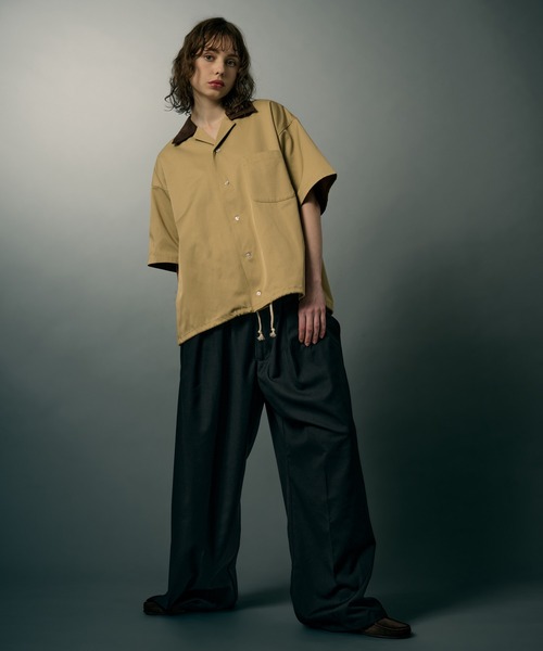 WETTEMPT（ウィテンプト）の「FAUX SUEDE COLLAR TWILL S/S SHIRT / フェイクスエードカラーツイルS/Sシャツ（シャツ/ブラウス・メンズ・ブラック/ベージュ・LARGE/MEDIUM/SMALL）」の15枚目の写真