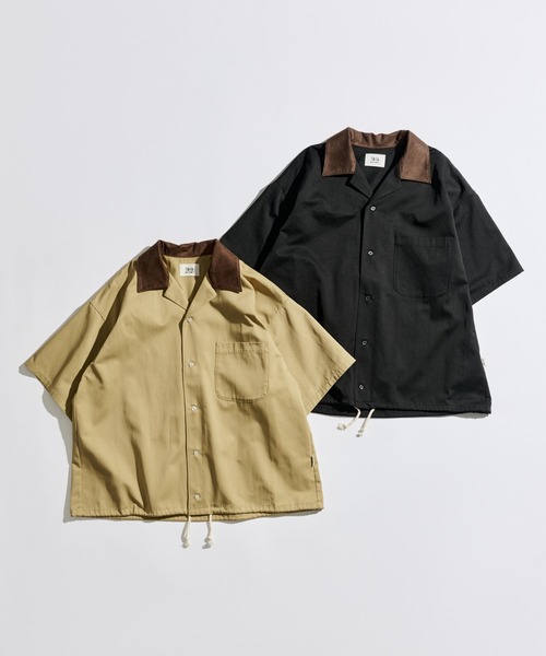 WETTEMPT（ウィテンプト）の「FAUX SUEDE COLLAR TWILL S/S SHIRT / フェイクスエードカラーツイルS/Sシャツ（シャツ/ブラウス・メンズ・ブラック/ベージュ・LARGE/MEDIUM/SMALL）」の16枚目の写真