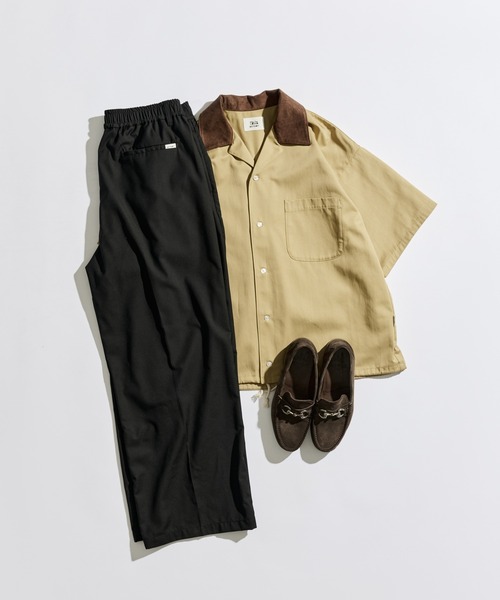 WETTEMPT（ウィテンプト）の「FAUX SUEDE COLLAR TWILL S/S SHIRT / フェイクスエードカラーツイルS/Sシャツ（シャツ/ブラウス・メンズ・ブラック/ベージュ・LARGE/MEDIUM/SMALL）」の17枚目の写真