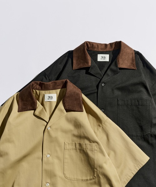 WETTEMPT（ウィテンプト）の「FAUX SUEDE COLLAR TWILL S/S SHIRT / フェイクスエードカラーツイルS/Sシャツ（シャツ/ブラウス・メンズ・ブラック/ベージュ・LARGE/MEDIUM/SMALL）」の18枚目の写真