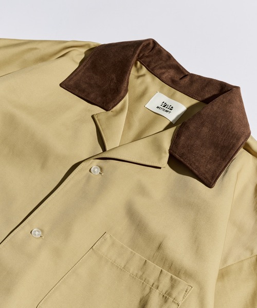 WETTEMPT（ウィテンプト）の「FAUX SUEDE COLLAR TWILL S/S SHIRT / フェイクスエードカラーツイルS/Sシャツ（シャツ/ブラウス・メンズ・ブラック/ベージュ・LARGE/MEDIUM/SMALL）」の19枚目の写真