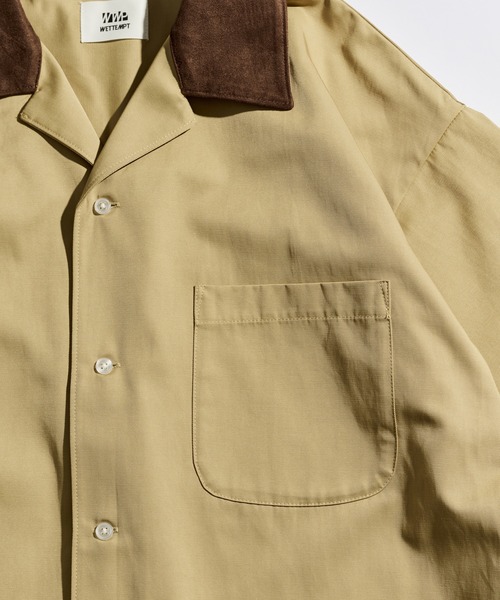 WETTEMPT（ウィテンプト）の「FAUX SUEDE COLLAR TWILL S/S SHIRT / フェイクスエードカラーツイルS/Sシャツ（シャツ/ブラウス・メンズ・ブラック/ベージュ・LARGE/MEDIUM/SMALL）」の20枚目の写真
