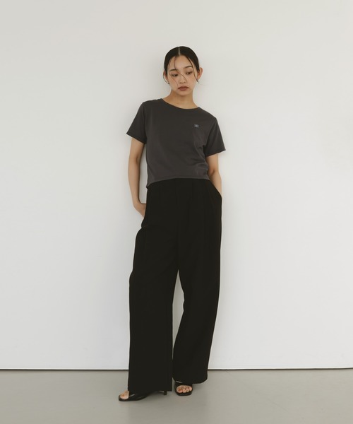 hellam home(へラムホーム)の「【UVカット&接触冷感】配色刺繍Tシャツ(Tシャツ/カットソー・レディース・ブラウン/オフホワイト/チャコール/イエロー・FREE)」の11枚目の写真