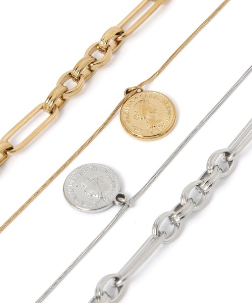 LEPSIM（レプシィム）の「ステンレスボリュームコインネックレス　672194（ネックレス・レディース・シルバー/ゴールド・ONE SIZE）」の6枚目の写真