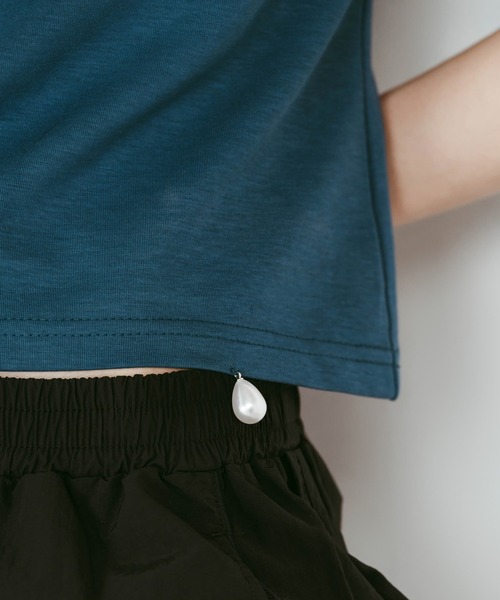 Knuth Marf(クヌースマーフ)の「【Knuth Marf】クヌースマーフ studded compact tee(Tシャツ/カットソー・レディース・ブルー/アイボリー/チャコールグレー・FREE)」の13枚目の写真