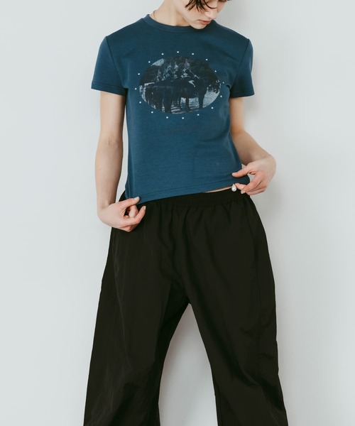 Knuth Marf(クヌースマーフ)の「【Knuth Marf】クヌースマーフ studded compact tee(Tシャツ/カットソー・レディース・ブルー/アイボリー/チャコールグレー・FREE)」の11枚目の写真