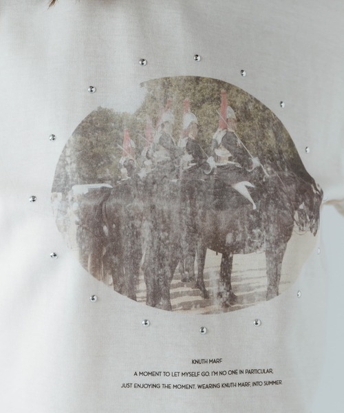 Knuth Marf(クヌースマーフ)の「【Knuth Marf】クヌースマーフ studded compact tee(Tシャツ/カットソー・レディース・ブルー/アイボリー/チャコールグレー・FREE)」の5枚目の写真